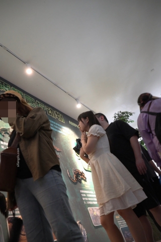 kc1596（空城原创）连衣裙美女陪猥琐男友逛公园，无痕N紧裹肉臀