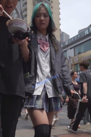 (BC-AA-431)美食街CD制服jk小姐姐..柜台灯照亮骚内露毛 